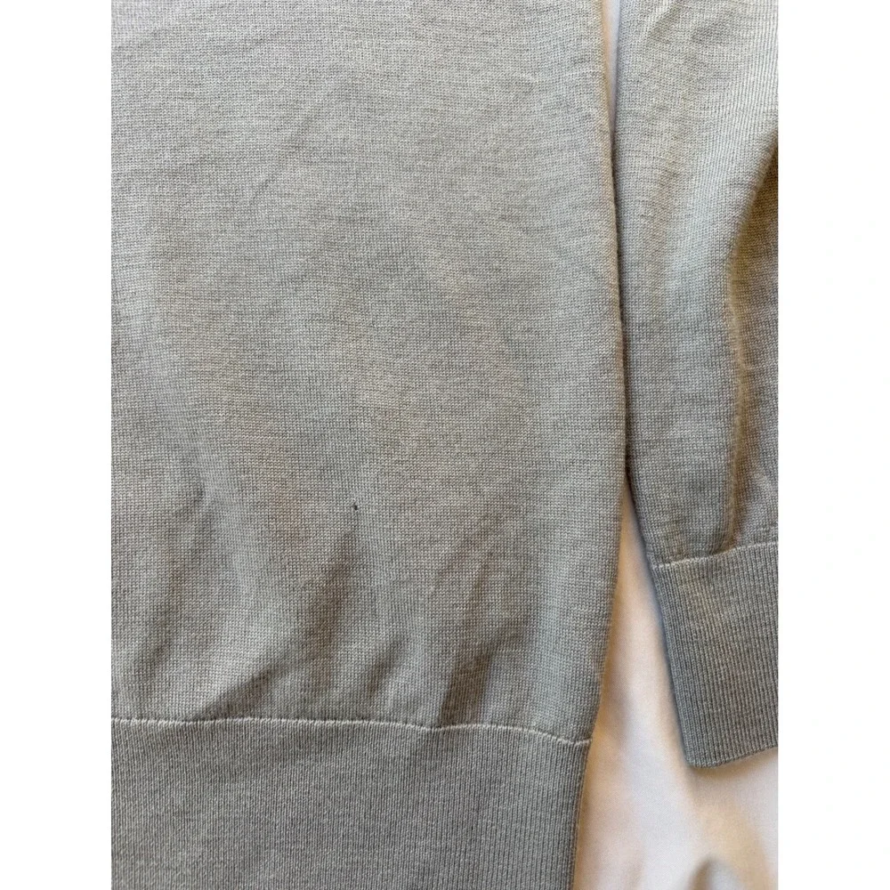 Banana Republic Mens Merino Wool Long Sleeve Polo Sweater Gray Taupe Size M